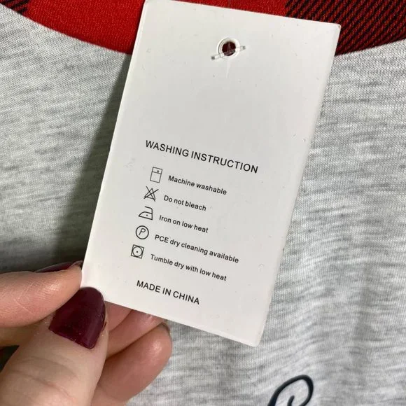 Amasoo holiday Christmas long sleeve tee plaid red, black, gray women's XL - Picture 6 of 9